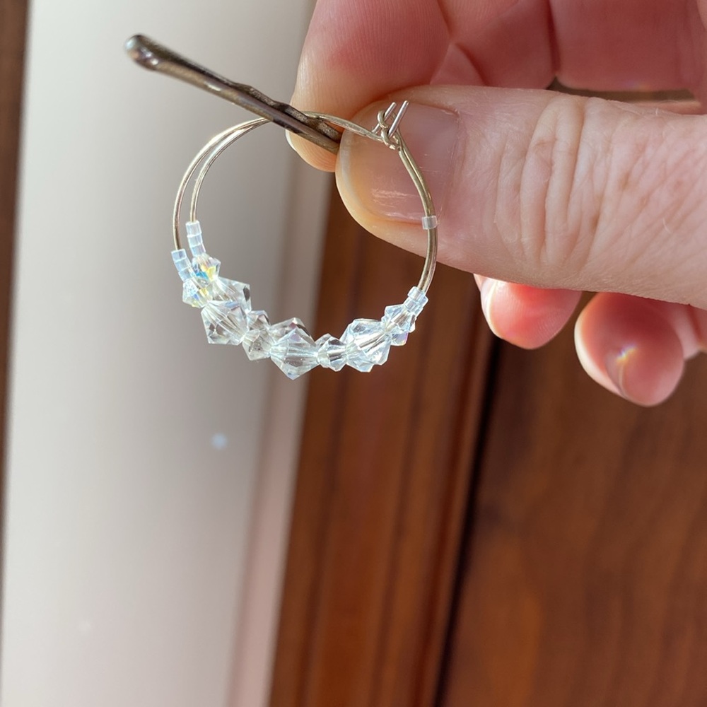 Swarovski crystal hoop earrings